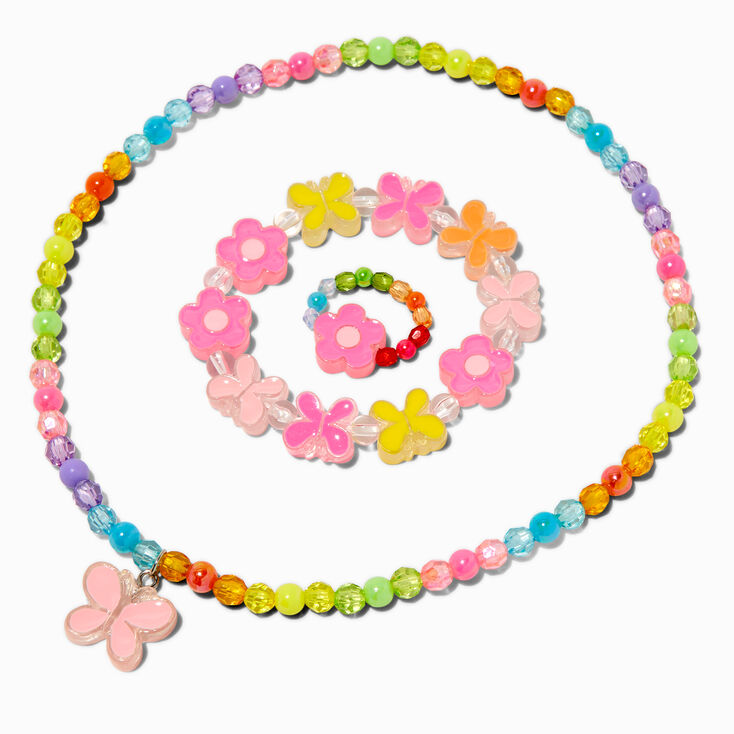 Claire&#39;s Club Butterfly Disc Beaded Jewelry Set - 3 Pack,