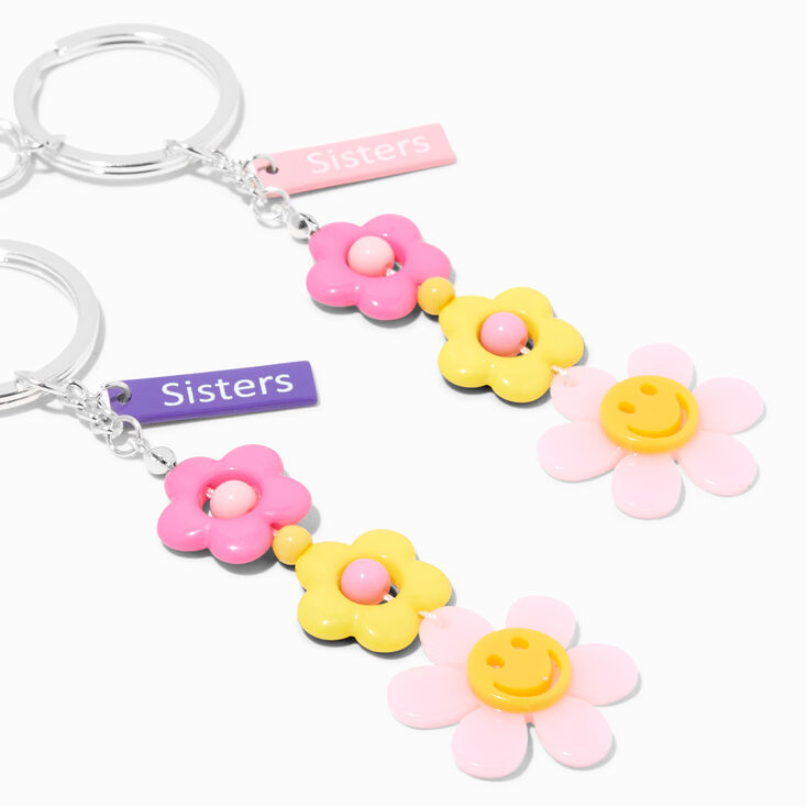 Retro Daisy Sisters Keychains - 2 Pack,