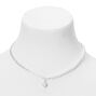 Silver Rhinestone &amp; Pearl Choker Necklace,