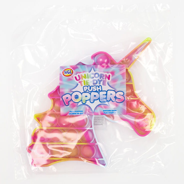 Tie-Dye Unicorn Push Poppers Fidget Toy &ndash; Styles May Vary,