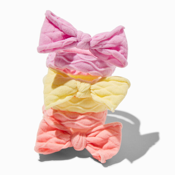 Claire&#39;s Club Pastel Bow Honeycomb Hair Ties - 6 Pack,