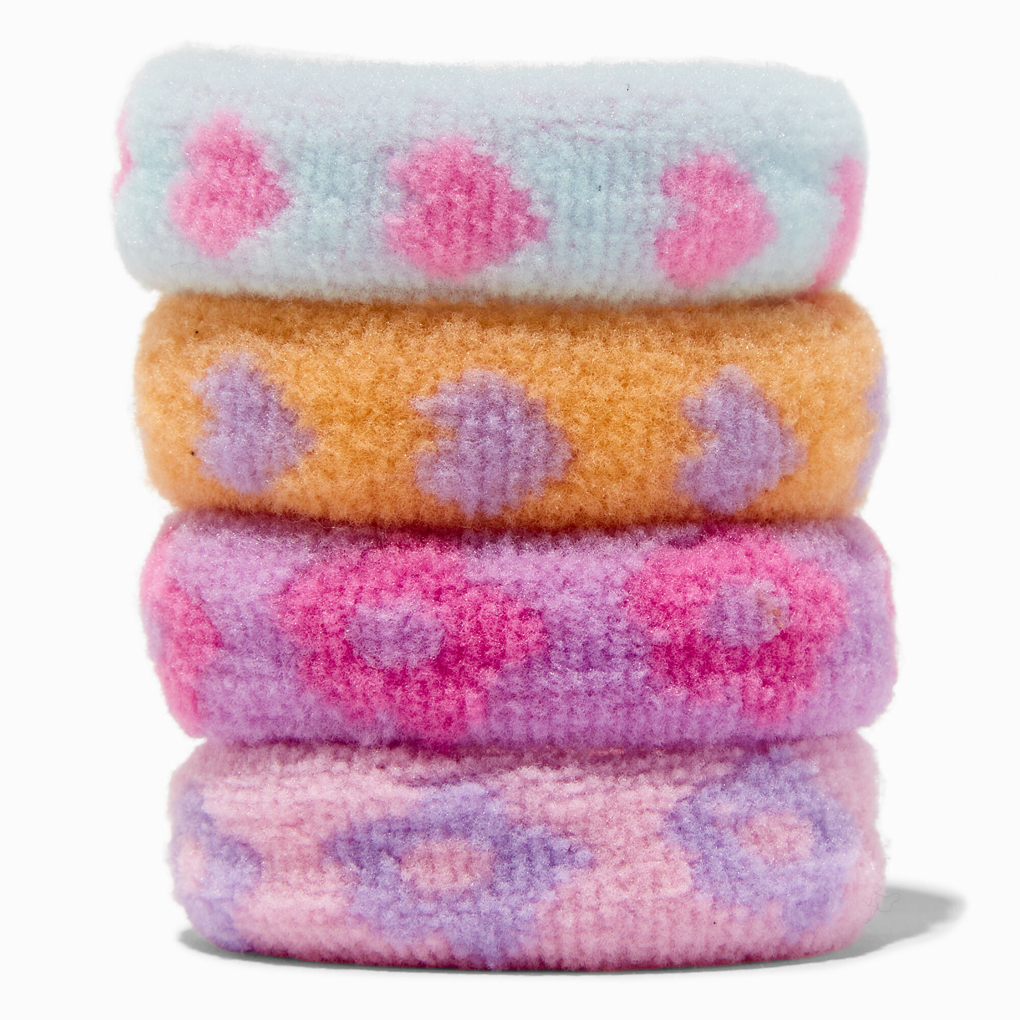 Élastiques roulés imprimé pastel - Lot de 4,
