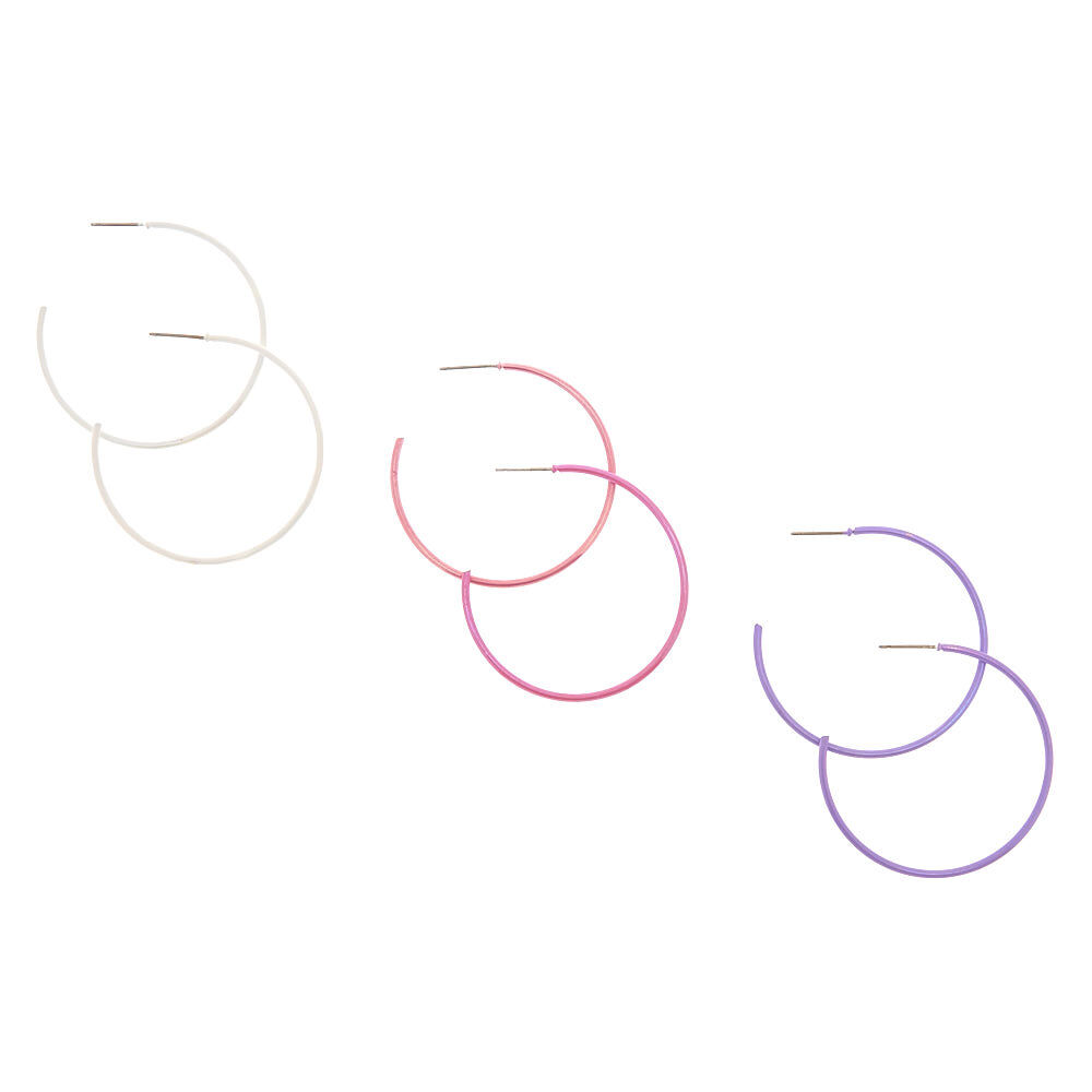 6 Pack Pink, Purple, & White Earring Set,