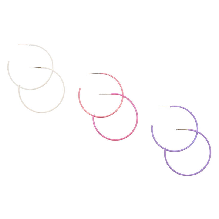 6 Pack Pink, Purple, &amp; White Earring Set,