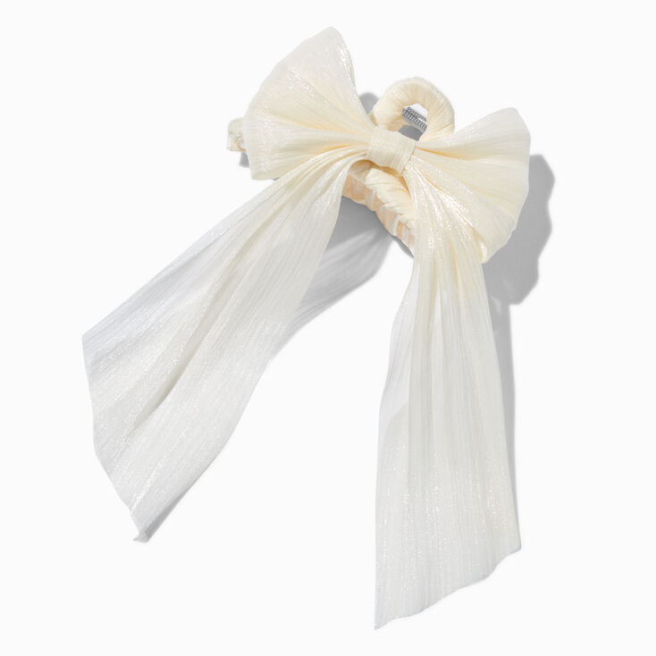 Ivory Organza Bow Hair Claw,