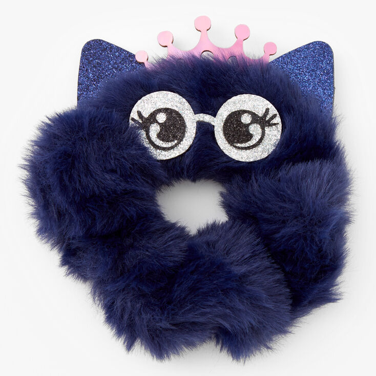 FAUX FUR SCRUNCHIE NAVY BLUE