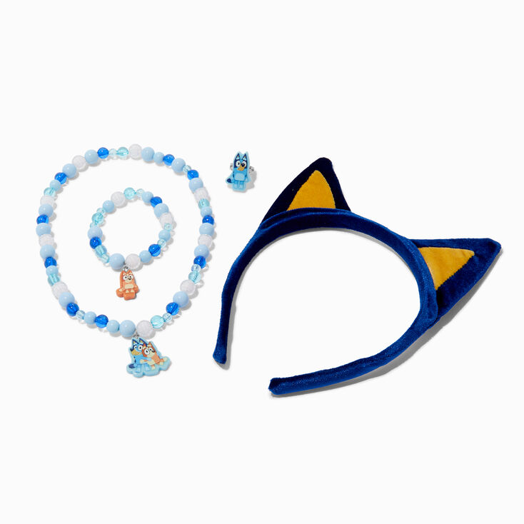 Parure de bijoux et serre-t&ecirc;te Bluey - Lot de 4,