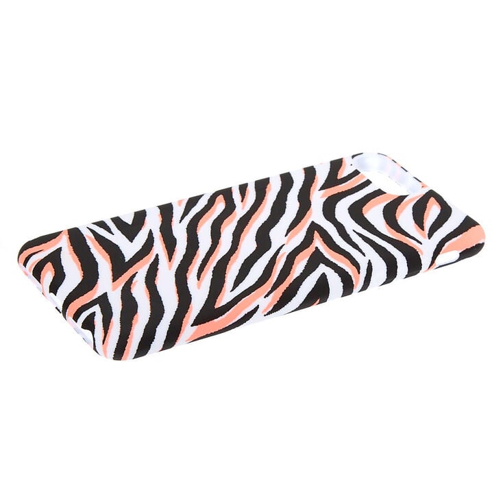 Neon Coral Zebra Phone Case - Fits iPhone 6/7/8 Plus,