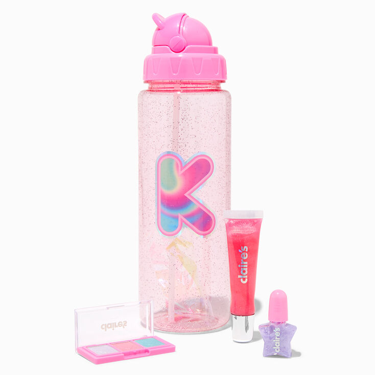 Initial Water Bottle Makeup Set - J,