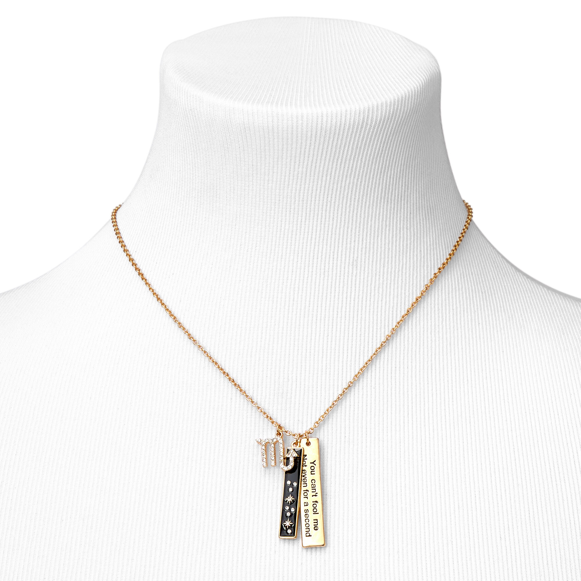 Gold Zodiac Symbol Pendant Charm Necklace,