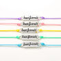 Best Friends Pastel Plaque Adjustable Friendship Bracelets - 5 Pack,