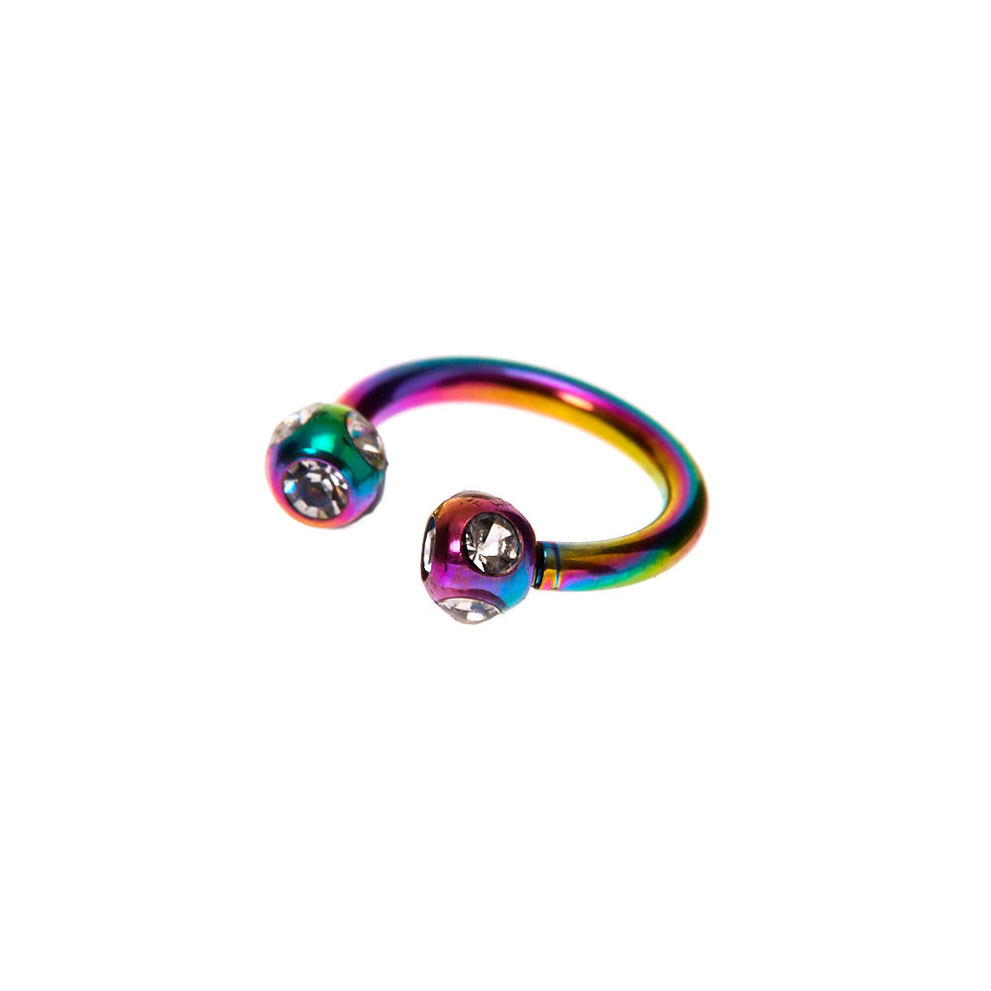 Claire's Créole de cartilage fer à cheval 1,2 mm couleur titanée anodisée