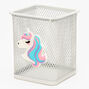 Lilac Unicorn Wire Pencil Holder - White,