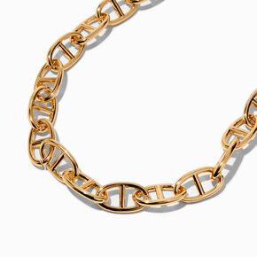 Gold-tone Chunky Pop Tab Chain Necklace,
