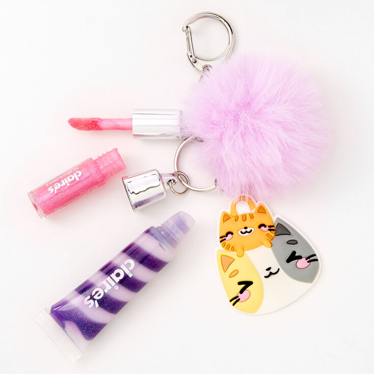 Purple Cats Lip Gloss Keychain,