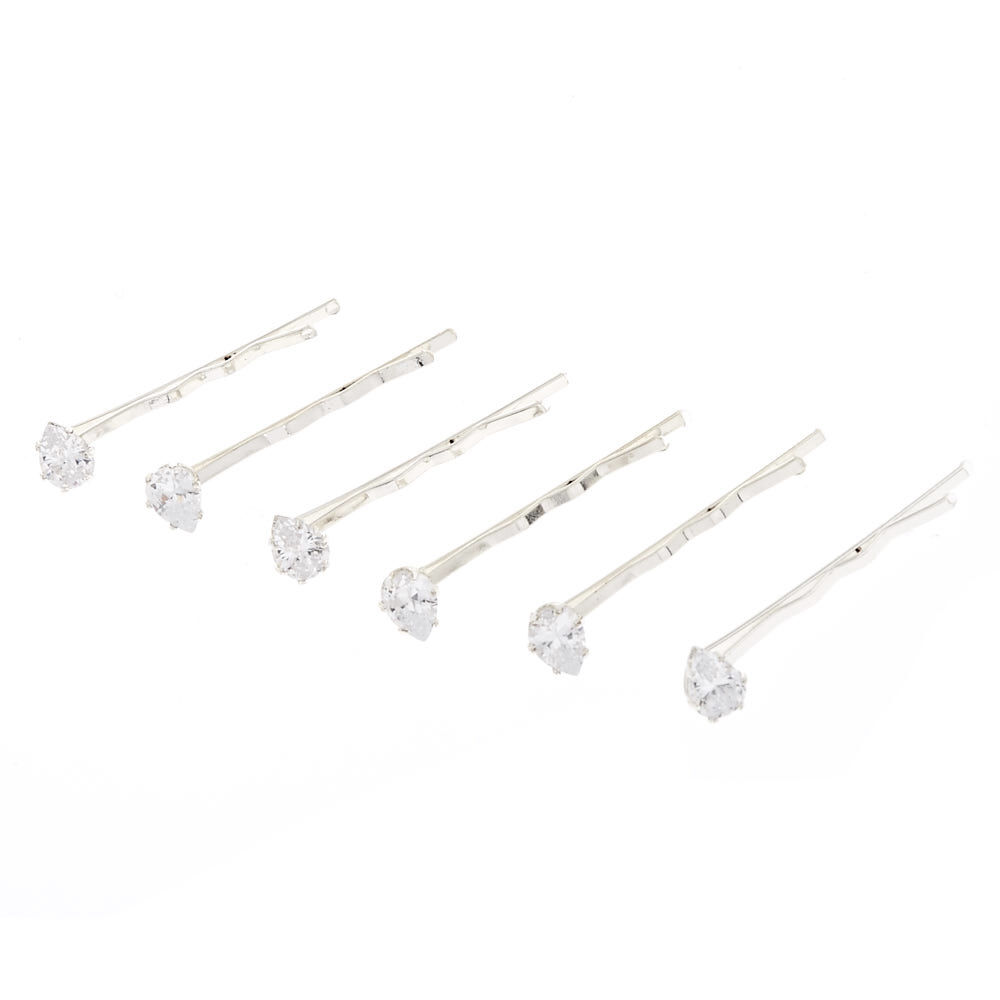 Épingles à cheveux gouttes en zircon cubique d'imitation couleur argentée - Lot de 6,