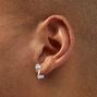 Silver-tone Cubic Zirconia 3mm, 4mm, &amp; 5mm Round Clip-On Stud Earrings - 3 Pack,
