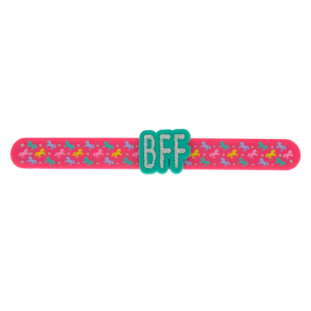 Bracelet enrouleur rose BFF et licorne,
