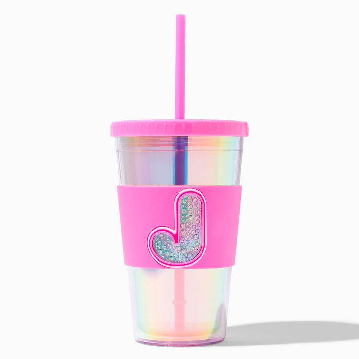 Bedazzled Initial Tumbler - J