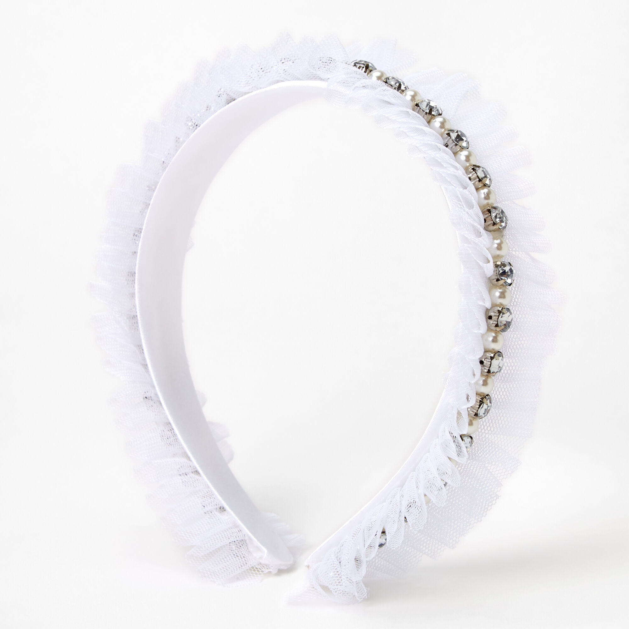 Claire's Lot épingles à cheveux et serre-tête en tulle avec perles d’imitation et strass Claire's Club - Lot de 3