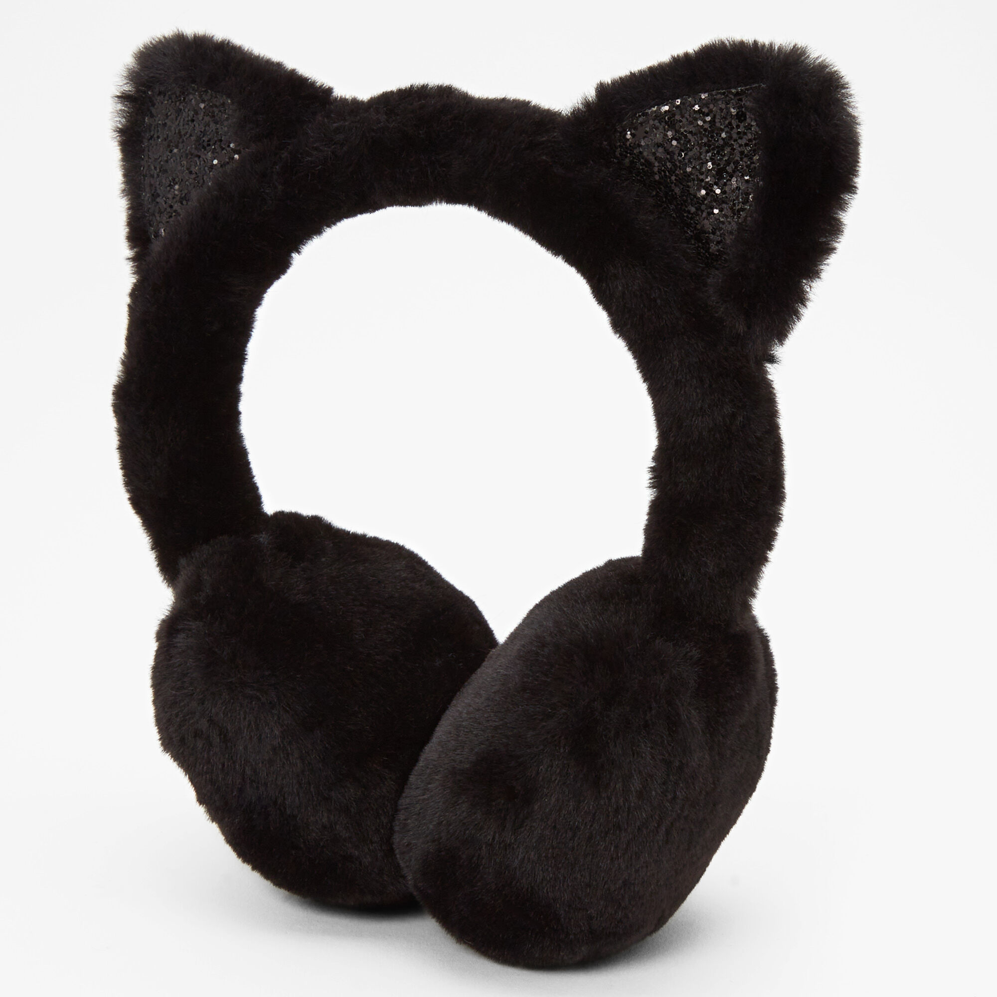 Claire's Cache-oreilles chaton à paillettes - Noir