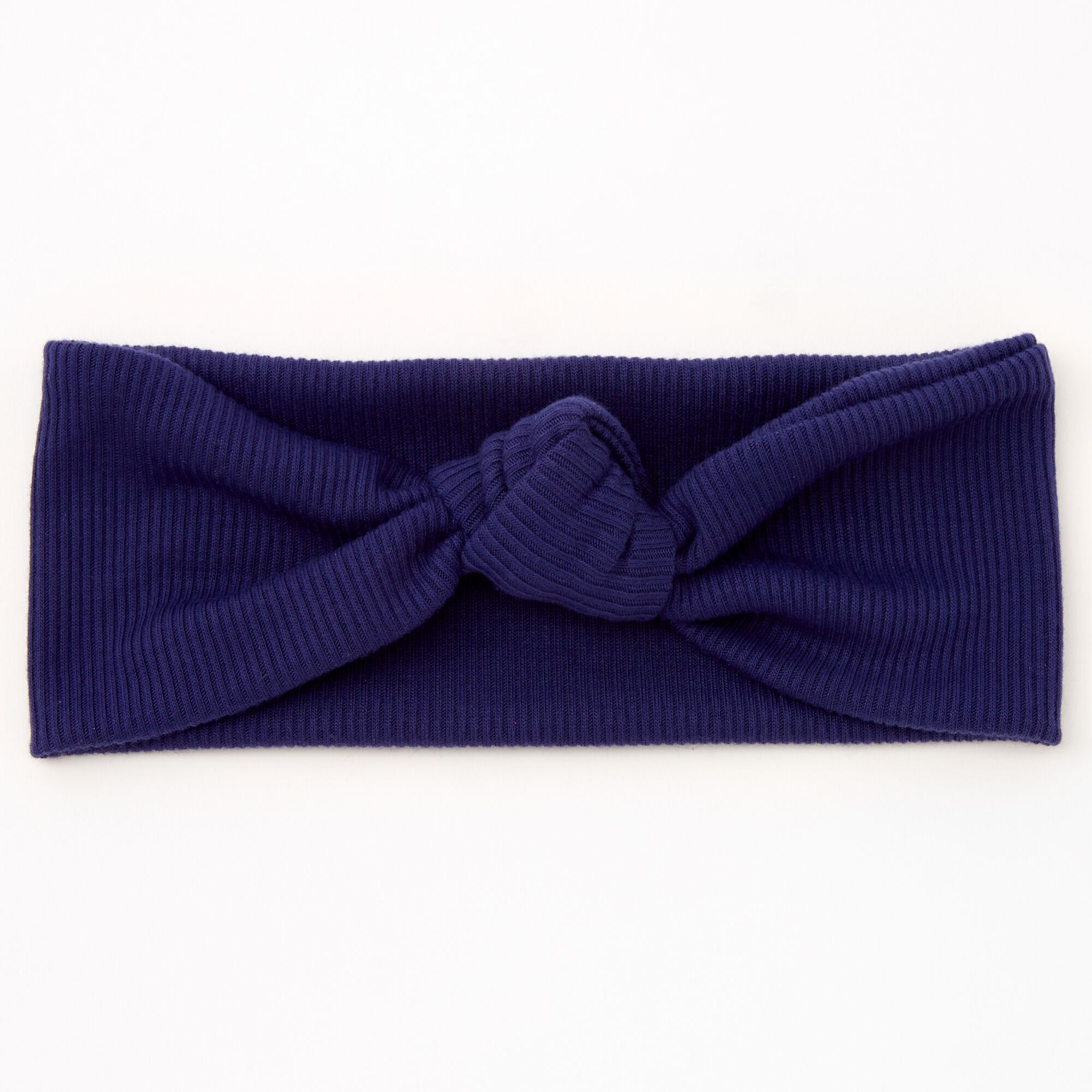 Bandeau noué côtelé - Bleu marine,