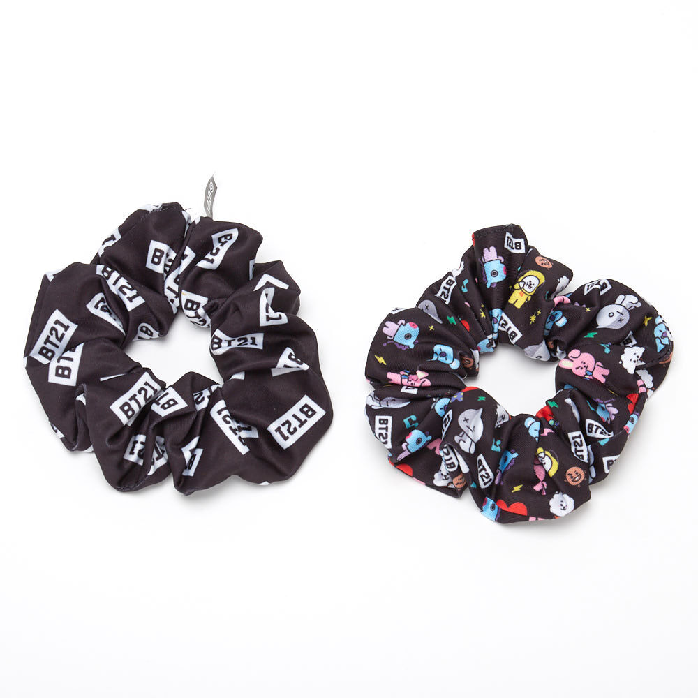 BT21© Scrunchie – Black, 2 Pack,