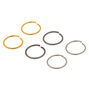 Mixed Metal 20G Solid Nose Hoop Rings - 6 Pack,