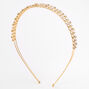 Gold Two Row Rhinestone Headband,