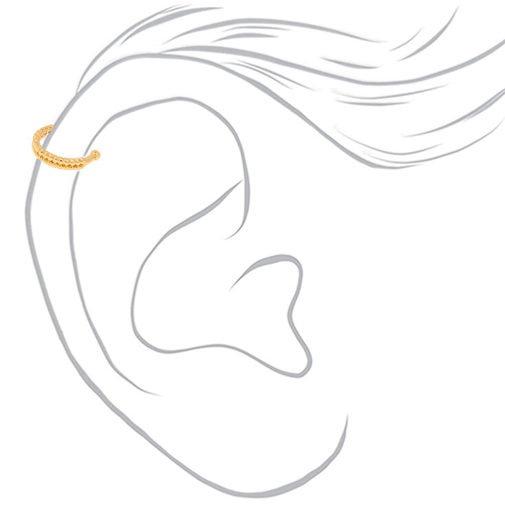 Anneau de faux piercing cartilage couleur dor&eacute;,