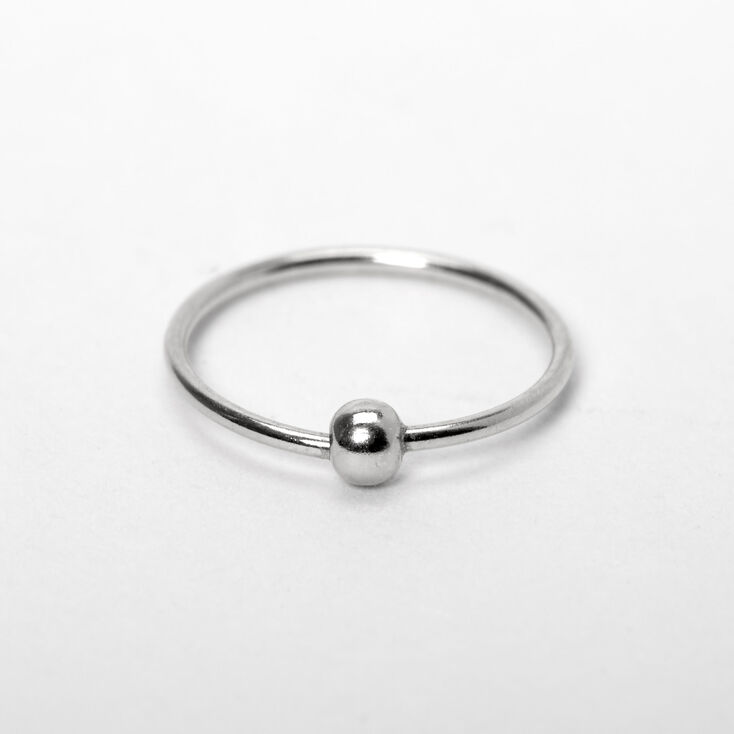 22G Sterling Silver Beaded Nose Ring,