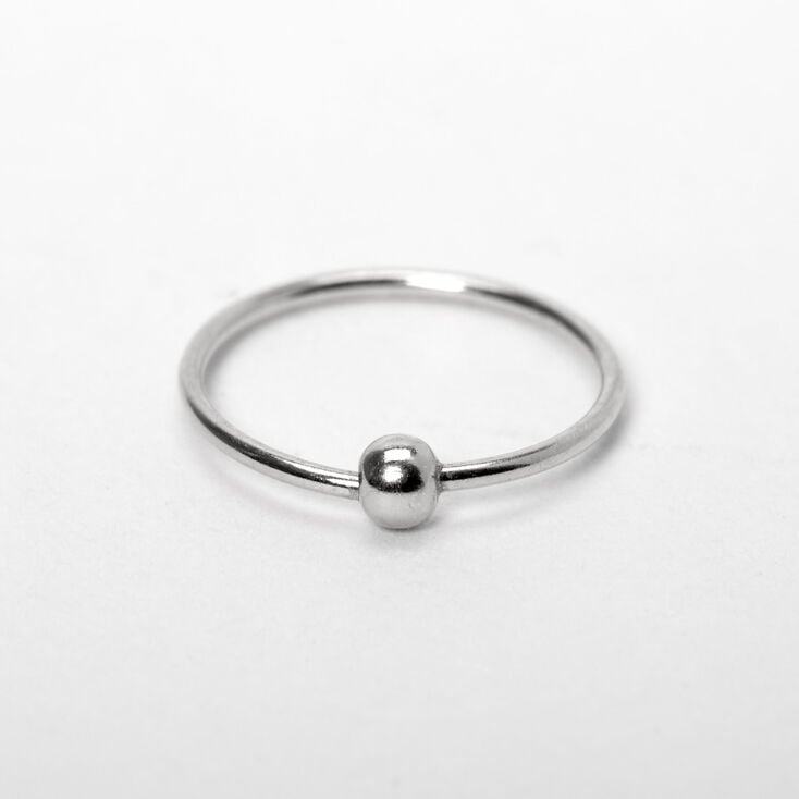 Sterling Silver 22G Beaded Nose Ring,