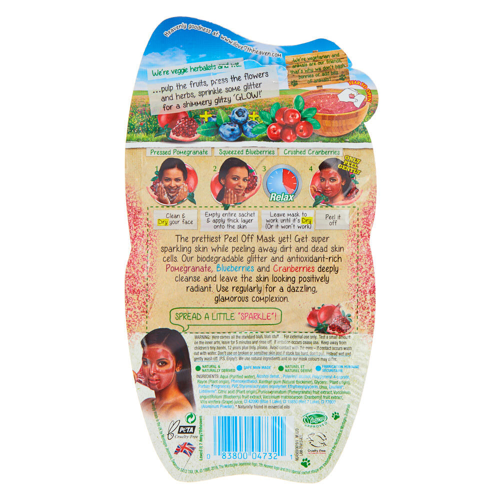 7th Heaven Glitter Peel Off Face Mask - Pink,