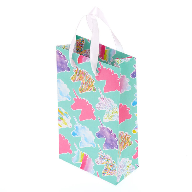 Petit sac cadeau &agrave; imprim&eacute; licorne,