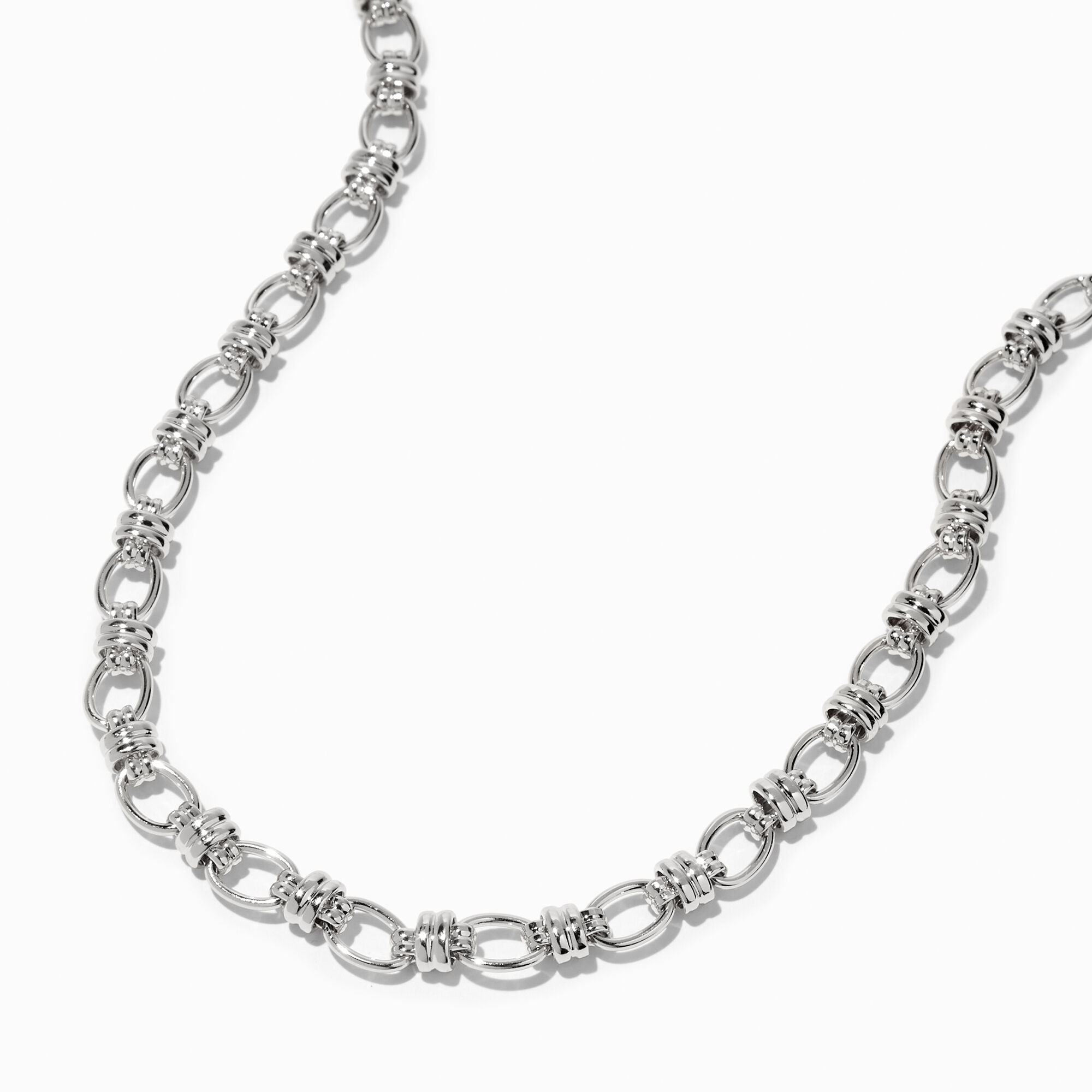 View Claires Tone OLink Chain Necklace Silver information