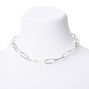 Silver Paperclip Link Chain Necklace,