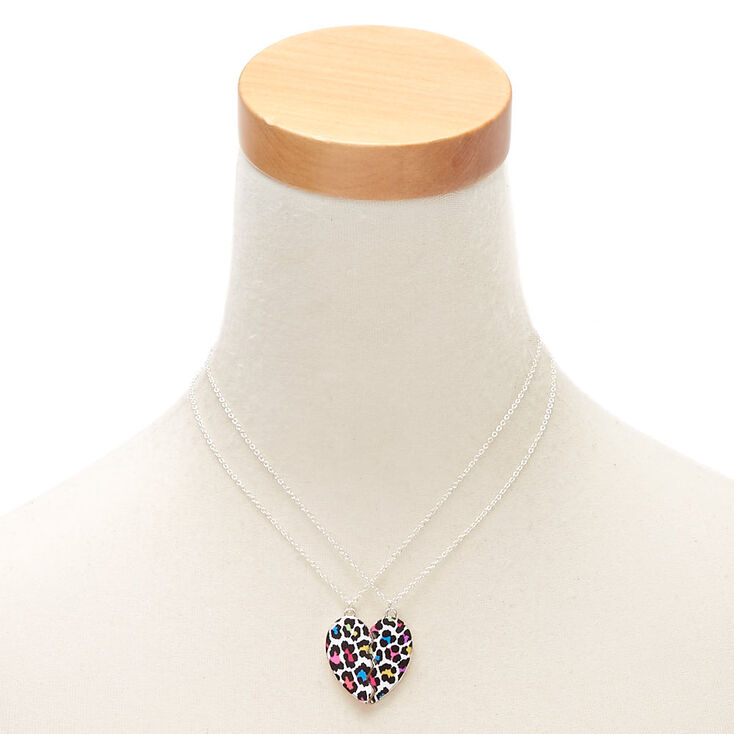 Best Friends Rainbow Leopard Pendant Necklaces - 2 Pack,