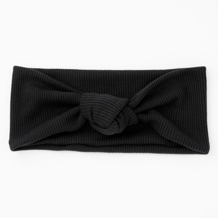 Wide Knotted Headwrap - Black | Claire's