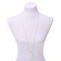 Silver Medallion Long Pendant Necklace,