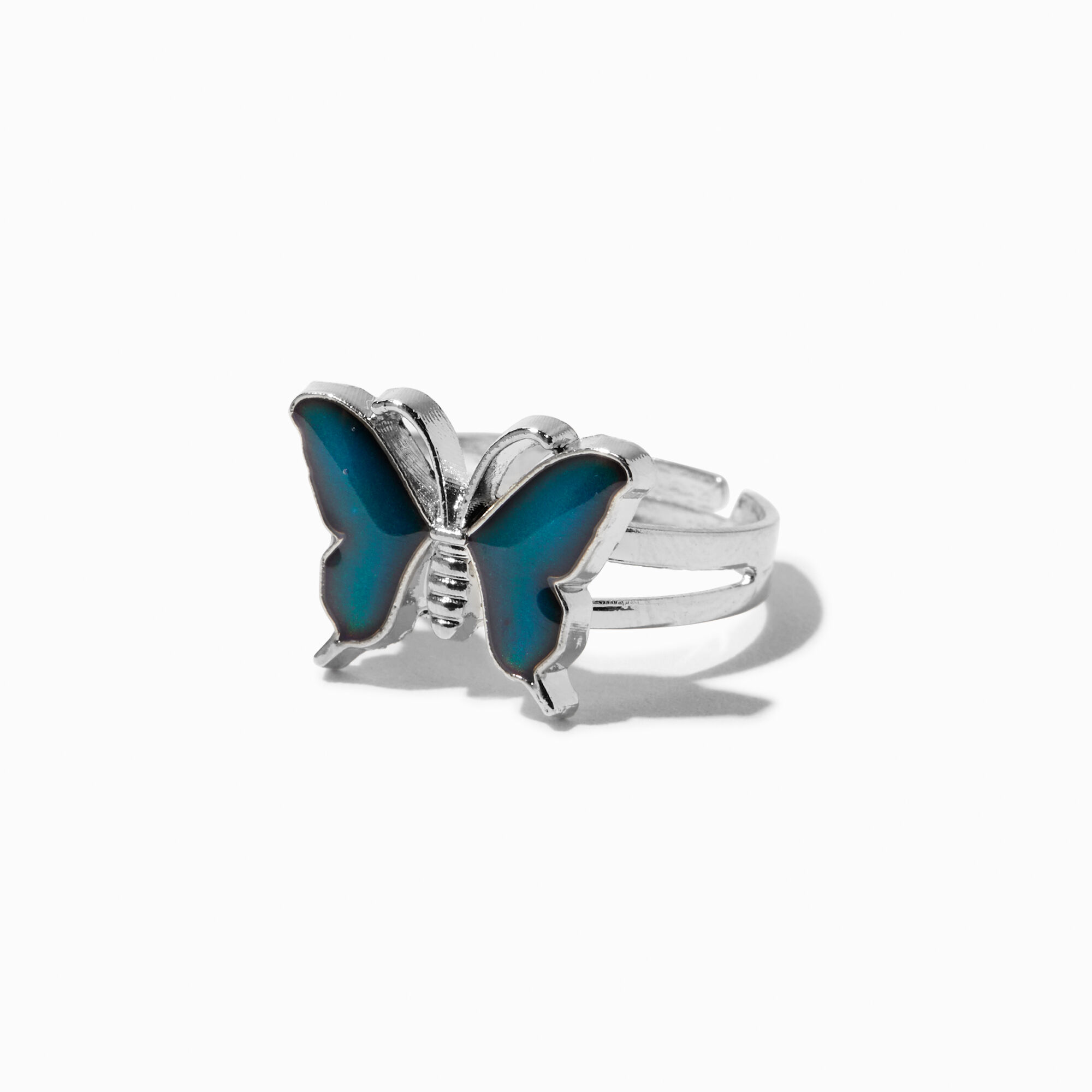 Silver Butterfly Mood Ring Claire s US