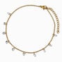 Gold-tone Cubic Zirconia Confetti Chain Anklet,