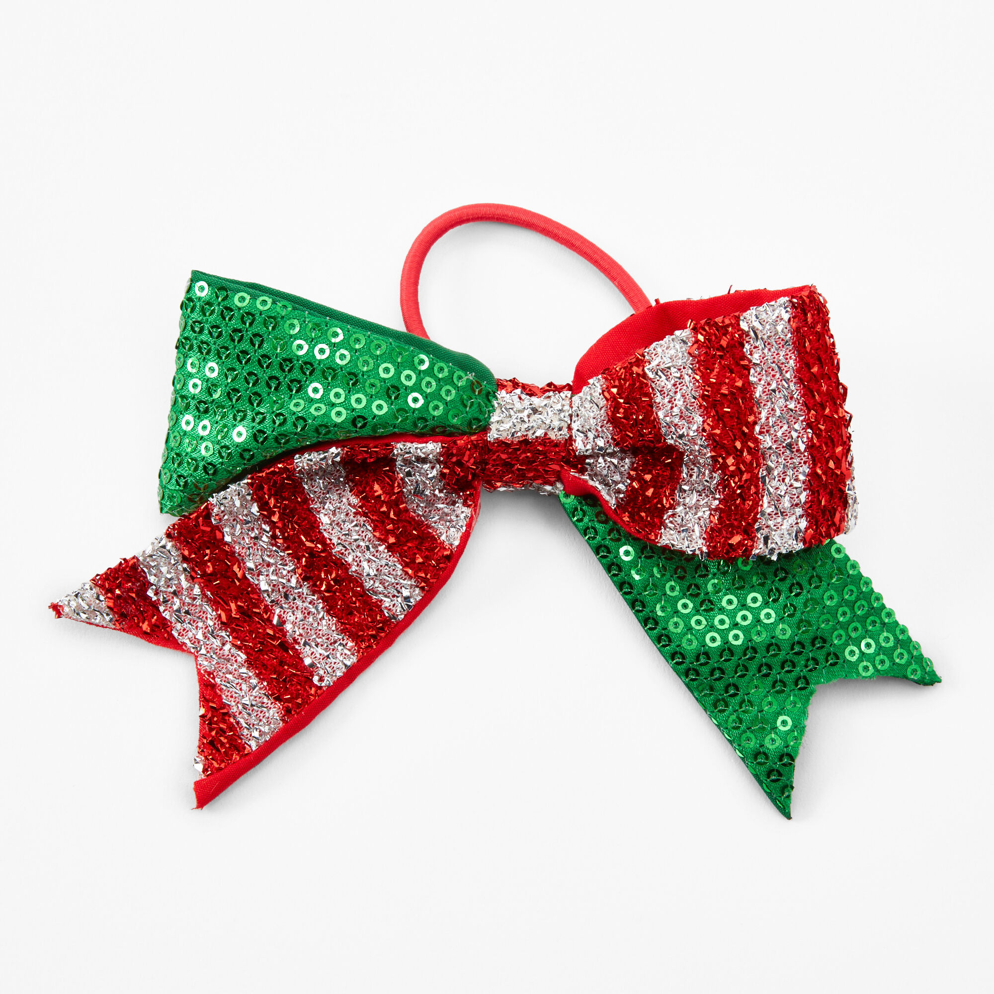Claire's Élastique à nœud et à rayures de Noël