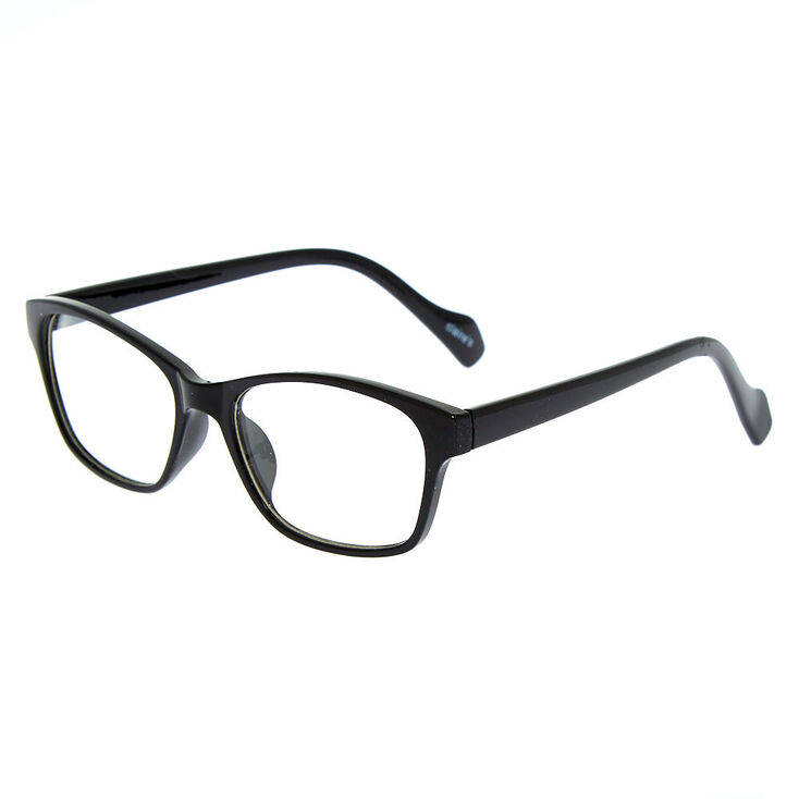 Thin Rectangle Clear Lens Frames - Black,