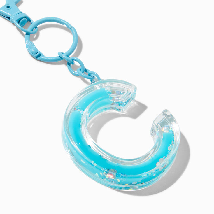 Initial Water-Filled Keychain - C,