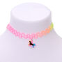 Rainbow Glitter Unicorn Mood Tattoo Choker Necklace,
