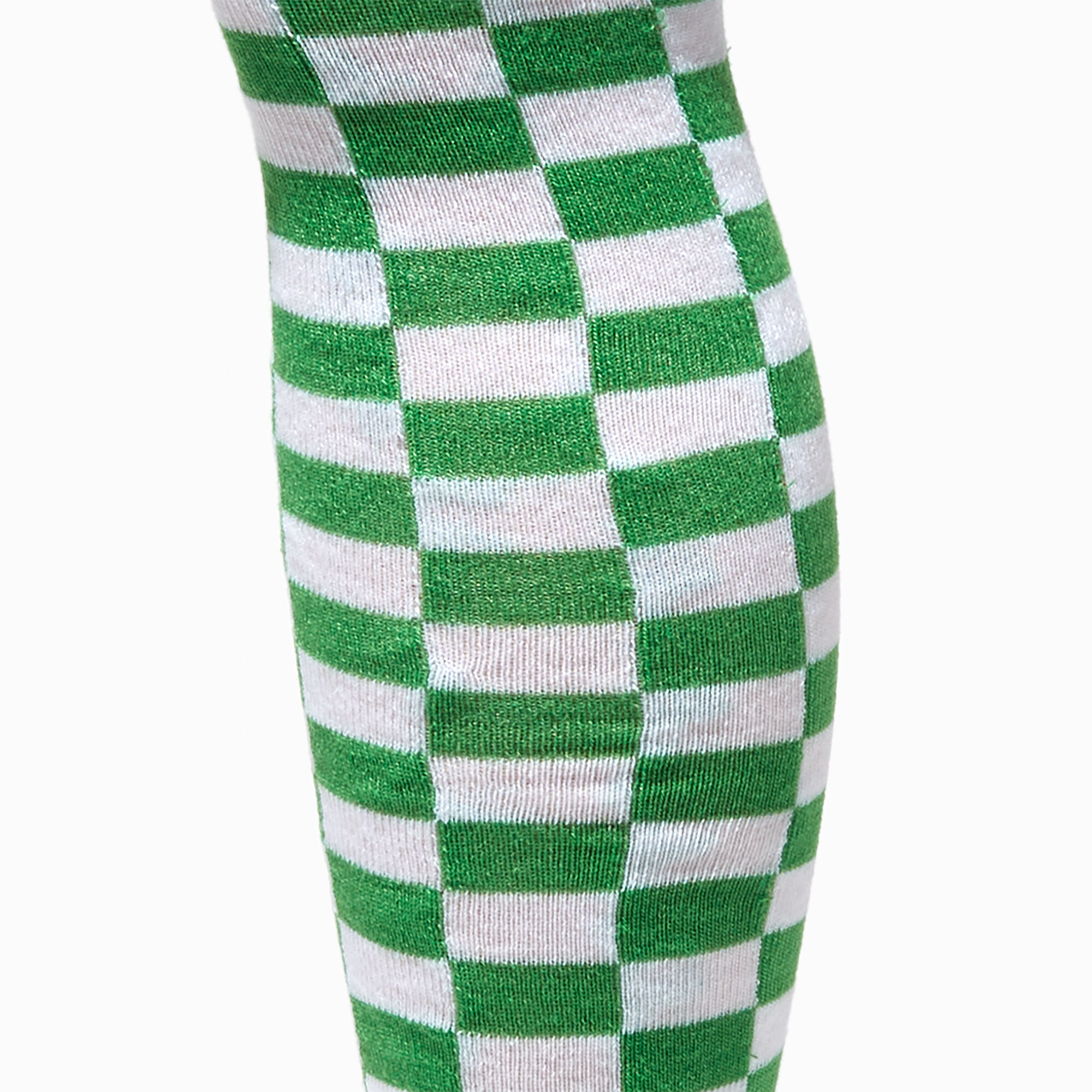 Chaussettes montantes à carreaux verts,