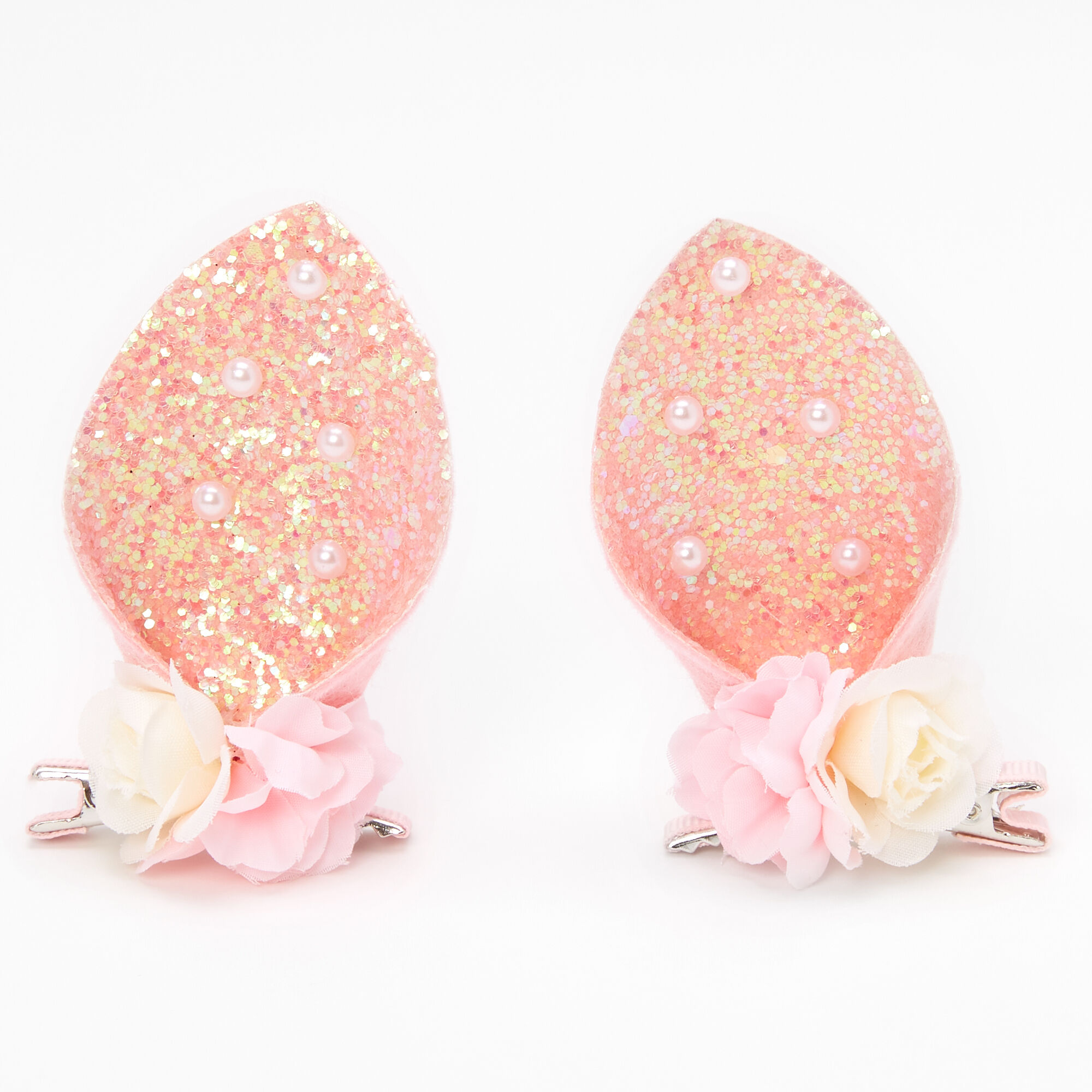 Easter Bunny Ears Floral Hair Clips - 2 Pack,