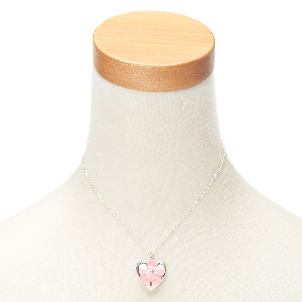 Claire's Club Flower Locket Necklace,