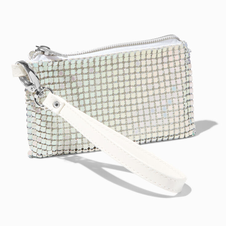 Silver Sequin Wristlet Wallet,