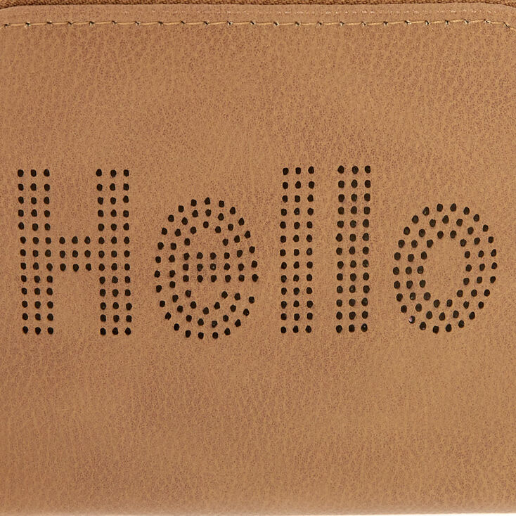 Brown Hello Compact Wallet,
